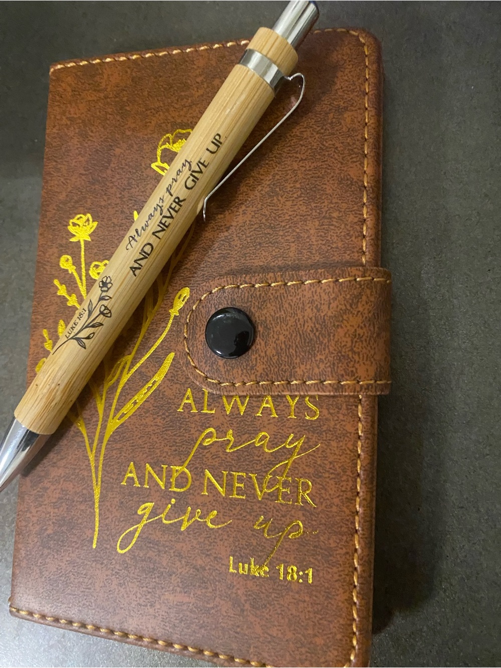 Mini Faux/Vegan Leather Religious Journal with Matching Pen - CHOOSE ONE - Picture 11 of 13